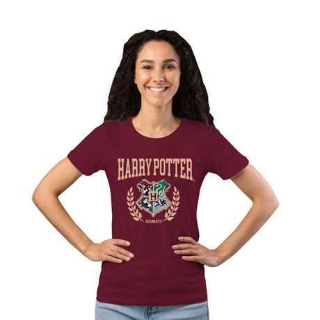 <br>Harry Potter T-shirt à manches courtes avec écusson de Poudlard pour femme