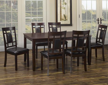 K Living Viola 7pcs Solid Wood Dining, Solid Oak Dining Chairs Set Of 6
