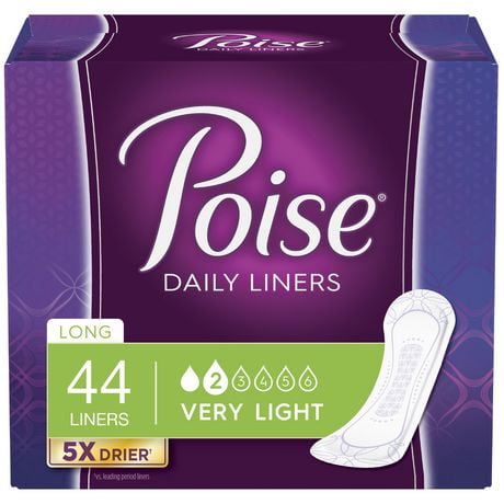 Poise Incontinence Panty Liners, Very Light Absorbency, 44 - 48 Liners