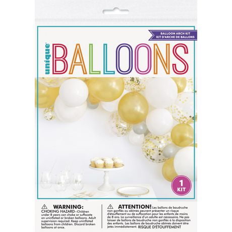 Silver & Gold Balloon Arch Kit, 40pc, Includes 40 balloons total