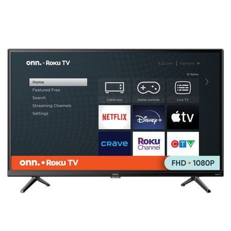 onn. 32” FHD 1080p Roku Smart TV (100122566-CA), 3 HDMI, 60 Hz
