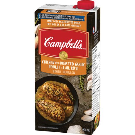 Campbells Roasted Garlic Chicken Broth With 30 Less Sodium Walmart Canada