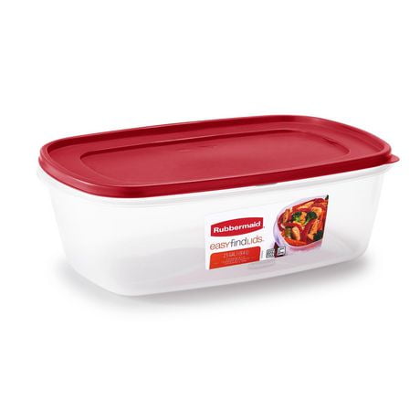 Rubbermaid Easy Find Lid Food Storage Container, 9.5 Liter, Red, EFL 9.5L