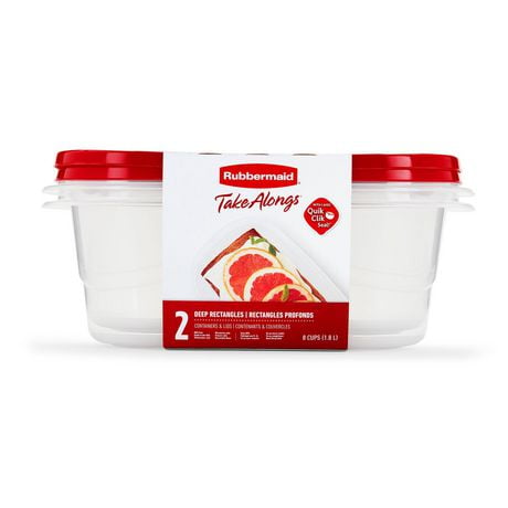 Contenant de conservation des aliments Take Rectangs Deep Rectangle de Rubbermaid (ensemble de 2), 8 tasses TAL 2PK 1,9 L DP REC