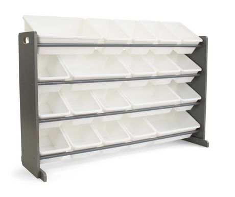 toy storage shelves and bins