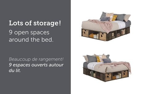 South Shore Avilla Storage Bed with Baskets-Full-Fall Oak ...