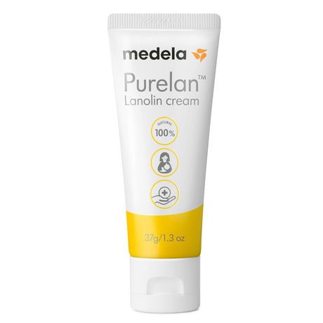 Medela Lanolin Nipple Cream for Breastfeeding, 100% All Natural Single Ingredient, New Purelan, 37g/1.3oz