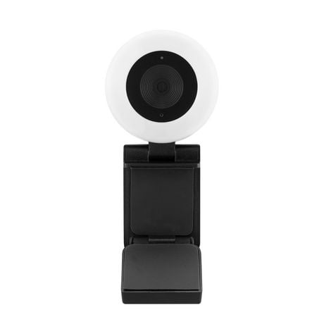 blackweb 1440p 5 Megapixel USB Webcam with Adjustable Light Ring (Rich Black), Plug and Play