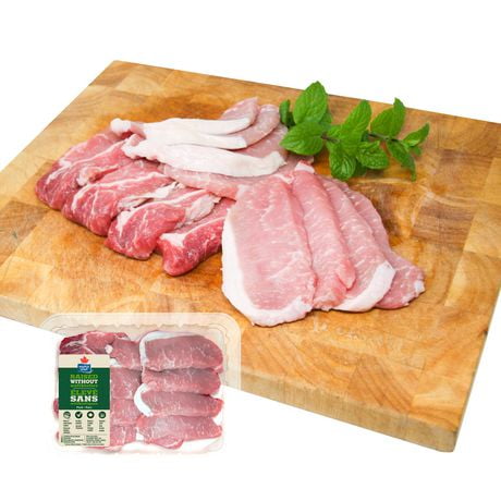 Côtelettes de porc à cuisson rapide fraîches Maple Leaf Élevé sans antibiotiques, 12 Côtelettes de porc, 0,65 - 0,82 kg