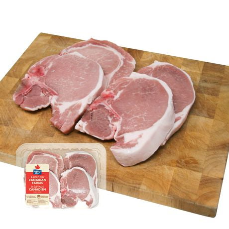 Côtelettes de porc avec os fraîches et centre Combo Maple Leaf, Combo paquet 4 pièces, 0,76 - 0,95 kg