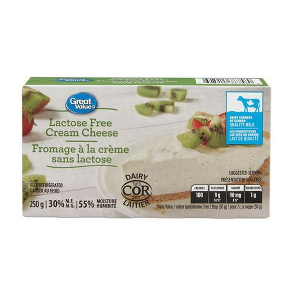 Great Value Lactose Free Cream Cheese, 250 g