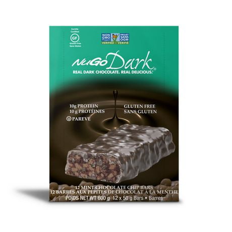 NuGo Dark Barres de Protéine - Pepites de Chocolat à la Menthe