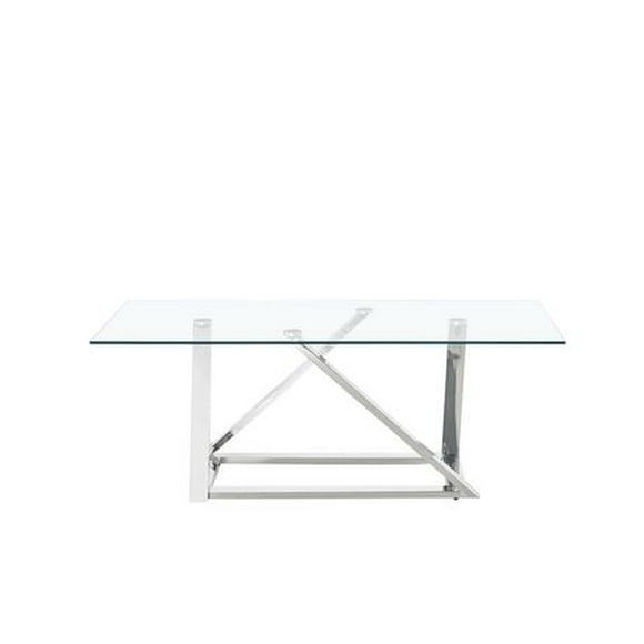 Topline Home Furnishings Glass Criss Cross Coffee Table