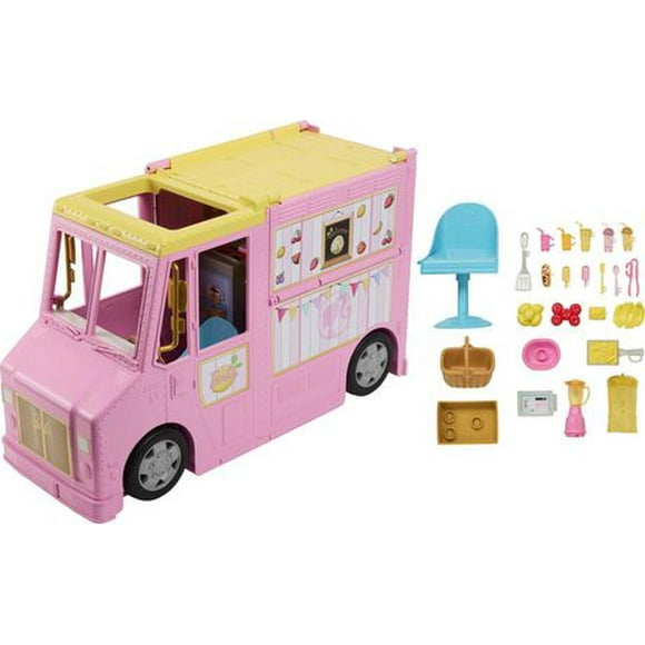 Barbie Sets, Lemonade Truck Playset with 25 Pieces, Ages 3+