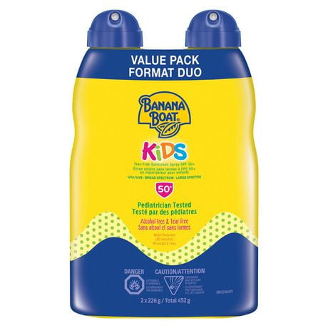 Banana Boat® Kids Tear Free Sunscreen Spray SPF 50+ Twin Pack, 2 x 226g