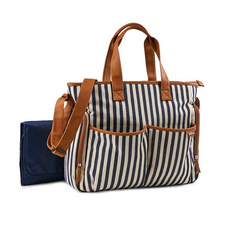 Baby Boom Places and Spaces Navy Stripes Diaper Bag | Walmart Canada