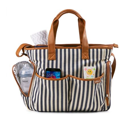Baby Boom Places and Spaces Navy Stripes Diaper Bag | Walmart Canada