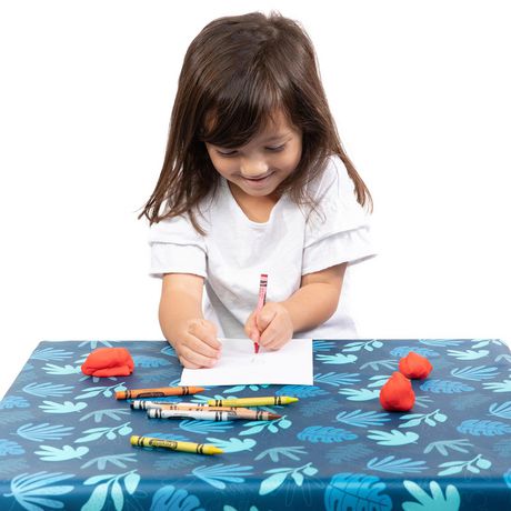 Bumkins Bebe Enfant En Bas Age Enfants Impermeable Lavable Tapis De Sol De Table Ou Sous La Chaise Haute Alimentation Arts Et Artisanat Tropiques Bleu Walmart Canada