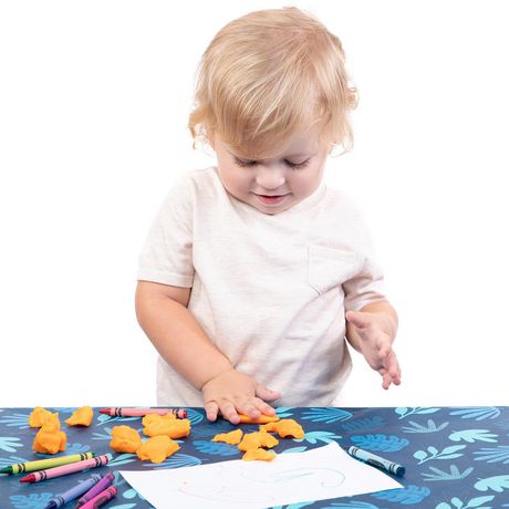 Bumkins Bebe Enfant En Bas Age Enfants Impermeable Lavable Tapis De Sol De Table Ou Sous La Chaise Haute Alimentation Arts Et Artisanat Tropiques Bleu Walmart Canada