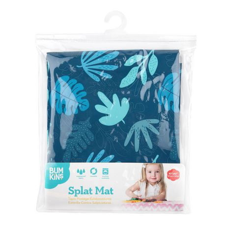 Bumkins Bebe Enfant En Bas Age Enfants Impermeable Lavable Tapis De Sol De Table Ou Sous La Chaise Haute Alimentation Arts Et Artisanat Tropiques Bleu Walmart Canada