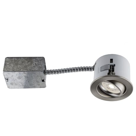 BAZZ Flex 3-in.Brushed Chrome Recessed LED Lighting Kit with GU10 Bulb ...