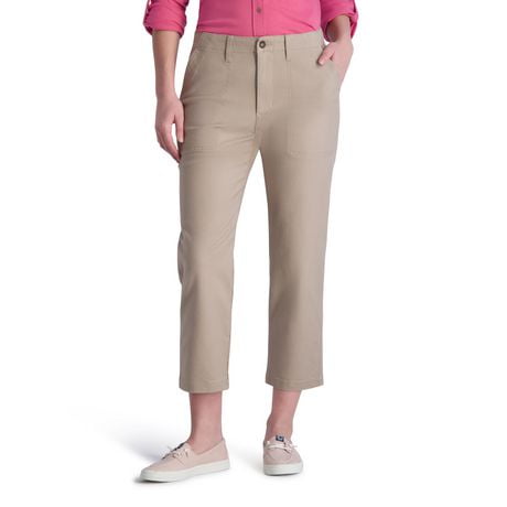 Chaps Women's Mid Rise Straight Leg Stretch Cotton Utility Pants with Pockets, STRAIGHT LEG UTILITY PANT