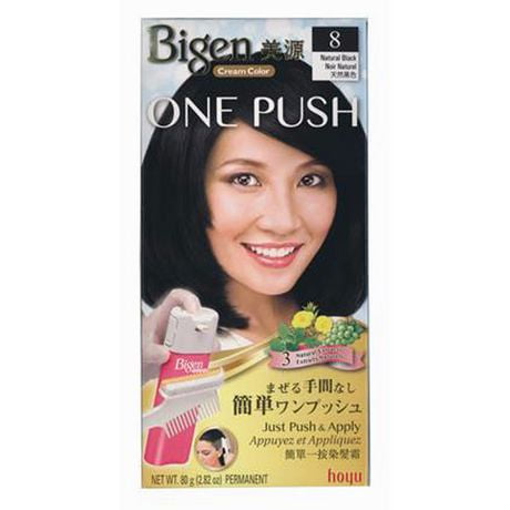 Bigen One Push Cream Color, No.8 - Natural Black