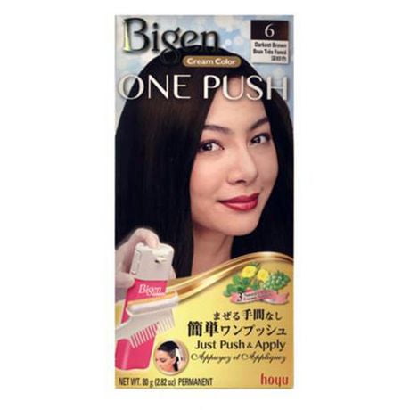 Bigen One Push Cream Color, No.6 - Darkest Brown