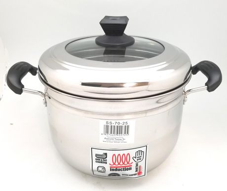 Vinod Stainless Steel Pasta/Noodle Stainer Pot with Lid - 4 Litre, Staining Rice, Veggies, Pasta, Noodles, Sandwich Bottom, Handle with Lock, Induction Base