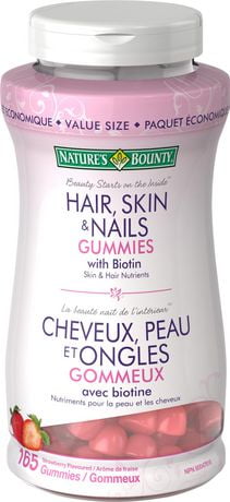 hair nails skin biotin gummies bounty nature zoom