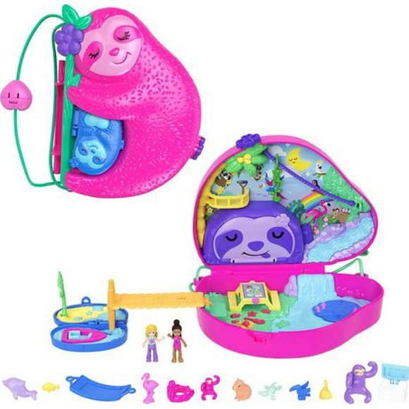 Polly Pcoket Sloth Family 2-in-1 Purse Compact Playset