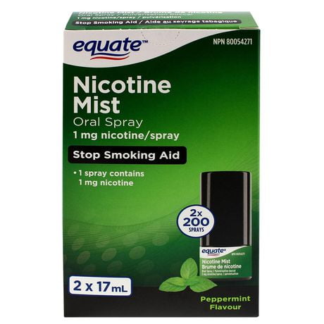 Equate Nicotine Mist Oral Spray, 2 x 17 mL
