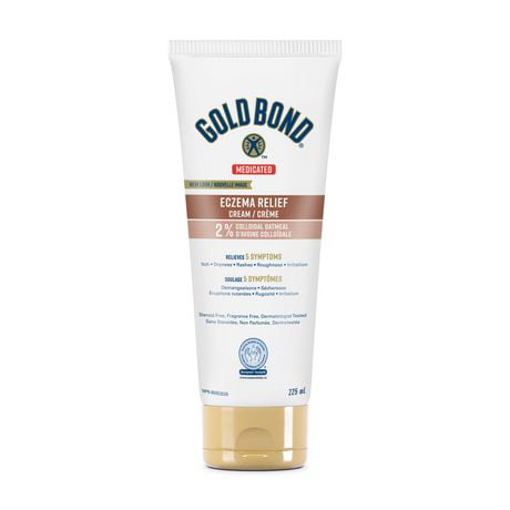 Gold Bond Medicated Eczema Relief Cream - 225mL - Helps Relieve Minor Skin Irritation & Itching - Men and Women - Hydrates & Moisturizes Body - Combats Dryness & Rashes, 225 mL