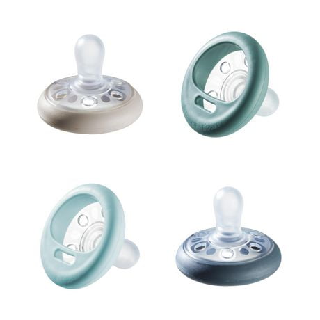 Tommee Tippee Breast-Like Pacifier, Skin-Like Texture, Symmetrical Design, BPA-Free Binky, 6-18m, 4-Count