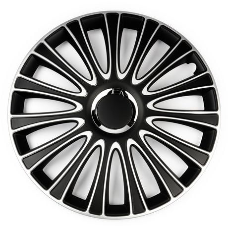 Alpena 17" Le Mans Wheel Covers, Silver & Black, set of 4, Hubcaps