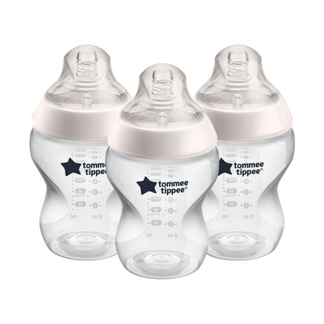 Tommee Tippee Closer to Nature Baby Bottles, Breast-Like Nipples with Anti-Colic Valve, 9oz, 3 Count, 9 Fl Ounces