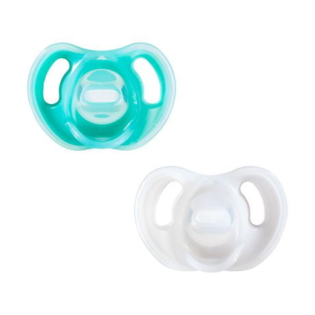 Tommee Tippee Ultra-Light Silicone Pacifier, Symmetrical One-Piece Design, BPA-Free Silicone Binkies, Includes Sterilizer Box, 18-36m, 2-Count, 18-36m