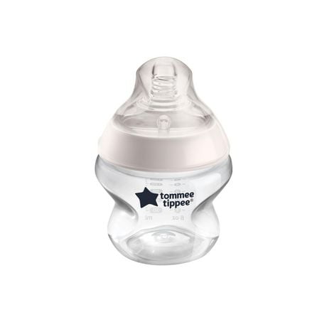 Tommee Tippee Closer to Nature Baby Bottle | Extra Slow Flow Breast-Like Nipple with Anti-Colic Valve  (5oz, 1 Count)