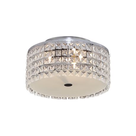 Bazz 11 Inch Chrome And Glass Flush Mount Ceiling Light Canada - Dsi 15 Dimmable Crystal Led Ceiling Light
