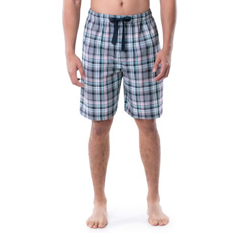 IZOD Men's Poly-Rayon Printed Pajama Sleep Short Pink Plaid | Walmart ...