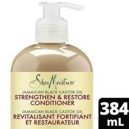 SheaMoisture Jamaican Black Castor Oil Strengthen & Restore conditioner For Damaged Hair with Shea Butter, Peppermint and Apple Cider Vinegar, 384mL