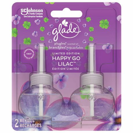 Glade PlugIns® Scented Oil Refill, Happy Go Lilac, 2 Refills, Infused ...