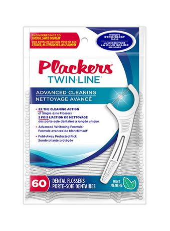 Plackers Twin-Line Dental Flossers, 60 Counts | Walmart Canada