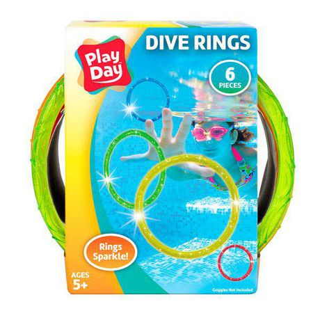 Play Day Sparkly Dive Rings Pool Swim Water Toys 6 Multicolor Rings Ages 5 for sale online 