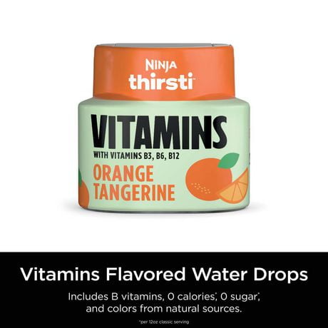 Ninja Thirsti VITAMINS Orange Tangerine Flavoured Water Drops, WCFOTG6C, Flavoured Water Drops