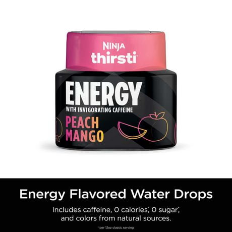 Ninja Thirsti ENERGY Peach Mango Flavoured Water Drops  , WCFPM6C, Flavoured Water Drops