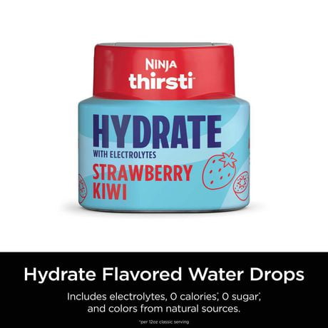 Ninja Thirsti HYDRATE Strawberry Kiwi Flavoured Water Drops, WCFSTK6C, Flavoured Water Drops