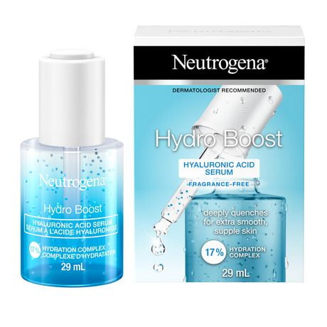 Neutrogena Hydro Boost Sérum à l'acide hyaluronique pour le visage, à base de vitamine B5 et de glycérine, pour une peau hydratée 29 ml