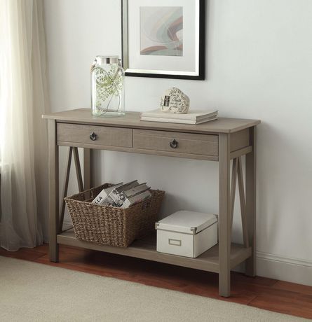 Linon Home Décor Edgewood Rustic Gray, Gray Rustic Console Table