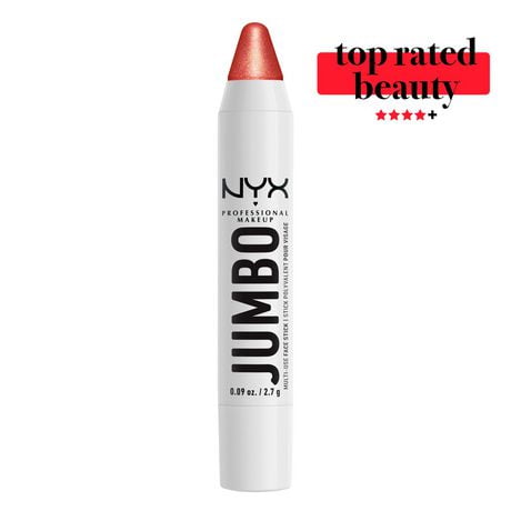 NYX PROFESSIONAL MAKEUP, Jumbo Multi-Use Face Stick, Highlighter, Pearl Finish, Vegan Formula - Blueberry Muffin, Ultra-smooth, pearl finish stick highlighter